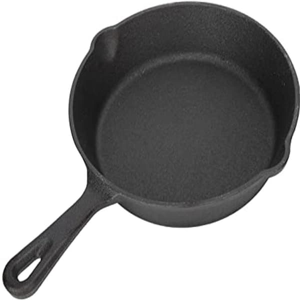 Minigryte i støpejern, ovnssikker støpejernspanne, egnet for matlaging, servering og baking (10 cm / 3,9 tommer).