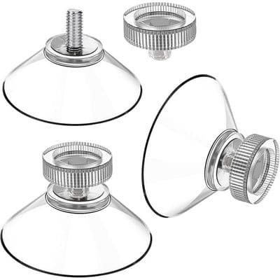 Sugkoppssats med 25 sugkoppar 40 mm M4 transparenta sugknappar med räfflad mutter