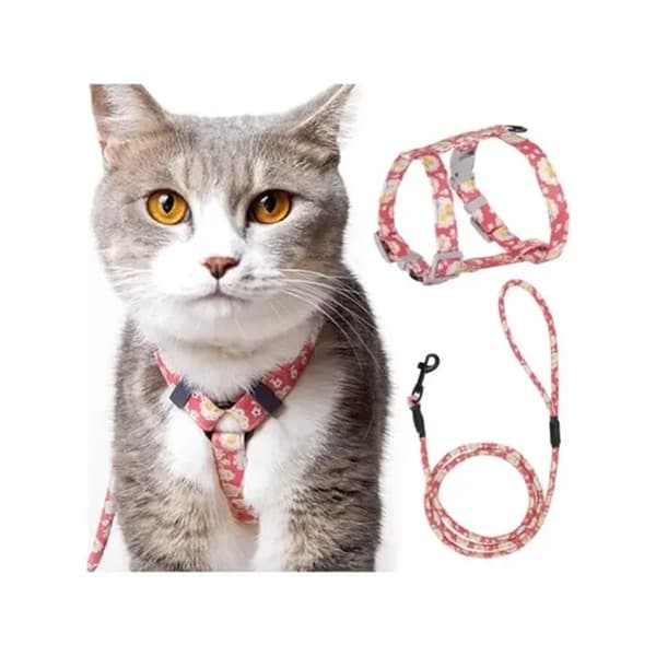 Kattesele - Justerbar - 145 cm - Nylon - Pink