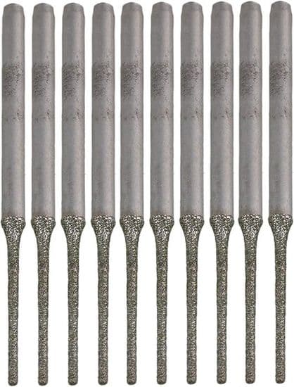 Förlängda borr - 10-pack - Diamant - 1 mm - Silverspets