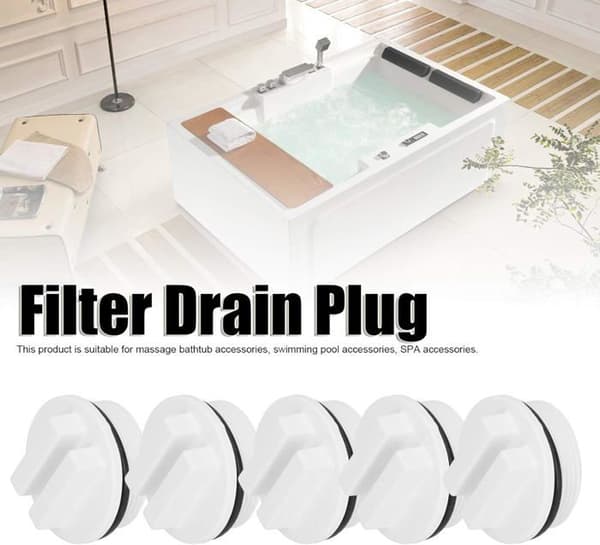 5 st vinterpoolpluggar, 1 1/2\" poolreturplugg, gängade poolslangpluggar med O-ring