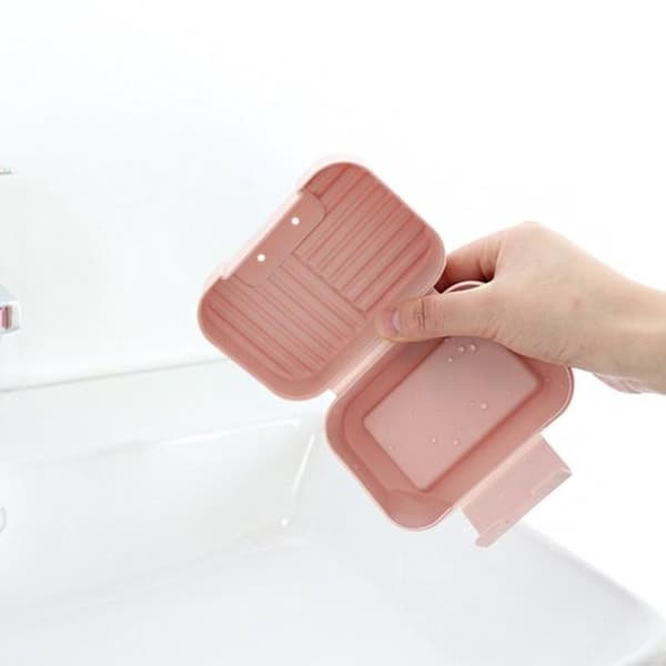 2-pack 11x7.5x5cm Bärbar Blå Resetvålkopp - Med lock