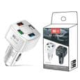 4-ports USB hurtig biloplader, QC3.0 35W 7A USB cigarettænderoplader til Android, iPhone, iPad, Samsung og andre enheder.