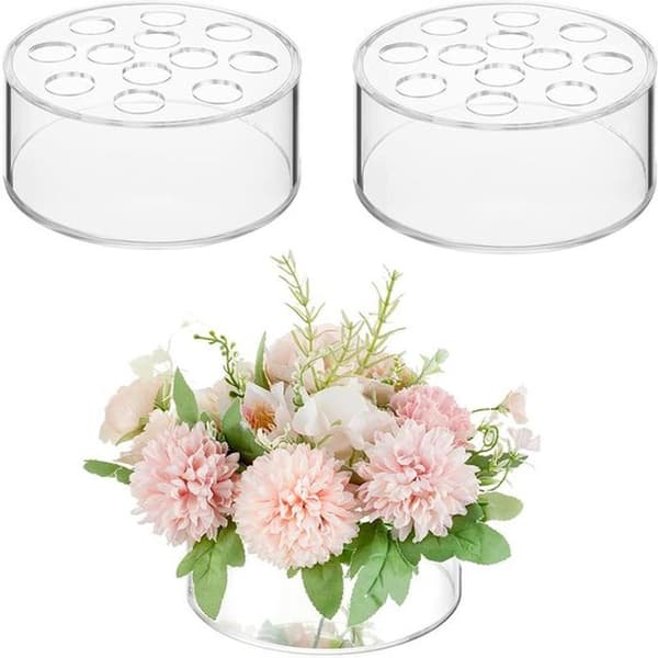 2-pack transparent spiralformad blomsterhållare och blomstertrådar