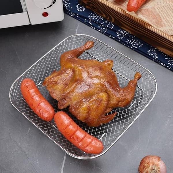 304 Stainless Steel Air Fryer Rack, 20.4 cm Stackable Square Shelf