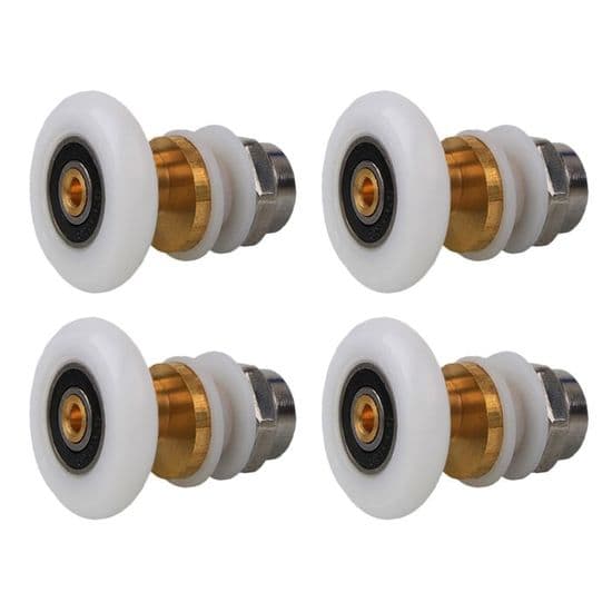 Brusedørsruller 23 mm, 4-delt messing skydedørsrullesæt til 23 mm ruller