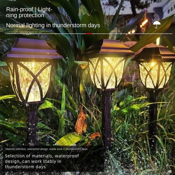 Solar gulvlampe, udendørs LED solcellehavelampe, vandtæt solcelle gulvlampe, varmt lys