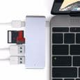 MacBook USB-C Hub-adapter, slank aluminium Thunderbolt 3 Type-C Hub-adapterdokk, sølv