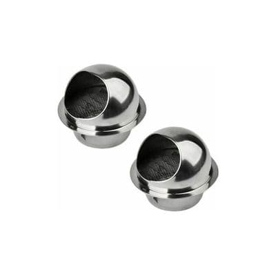 Rund 100 mm udluftningsrist - Rustfrit stål - Rustbestandig - 2 stk.