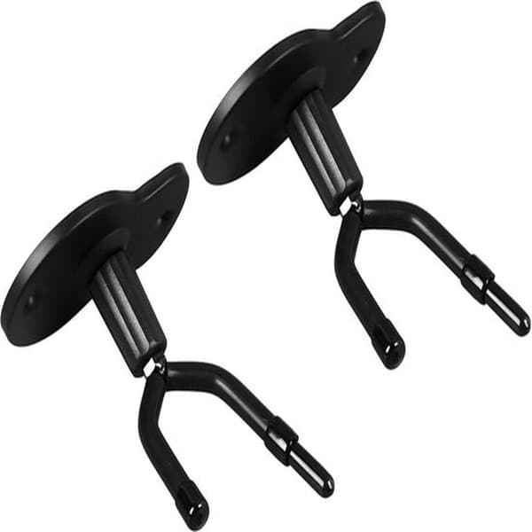 Violin Wall Hooks - Viola Hooks - Instrument Storage - With Bow Holder - Adjustable Hook Head - Black