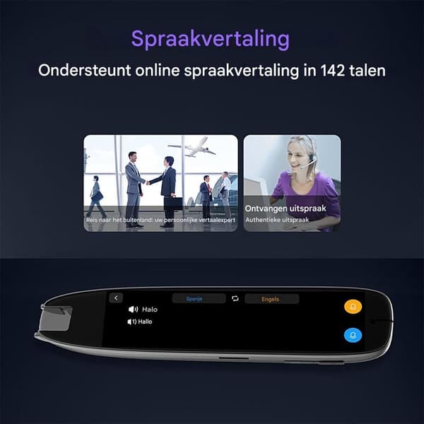 Scan Translate Pen | Offline Translation Pen Support for 142 Languages - Touch Screen Scanner 142 Languages Voice Device for Users