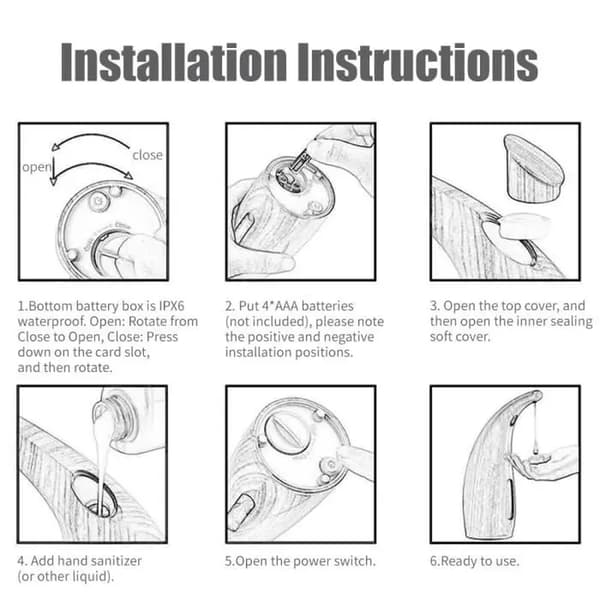 Automatisk sæbedispenser 300 ml Infrarød Håndfri Berøringsfri sæbedispenser Flad Flydende Lotion Gel Shampoo