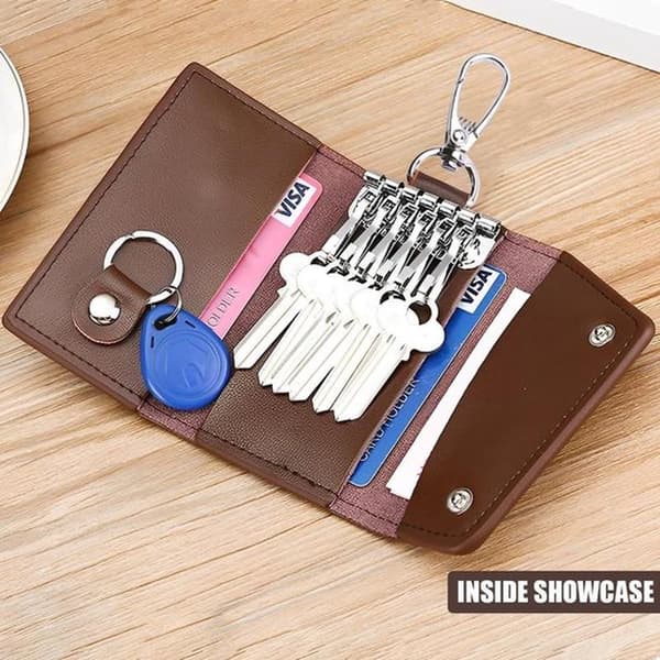 Hook Keychain -Cowhide -Multifunctional Keychain -Card Holder -Compact Size -11 x 6.5 cm -Key Pouch