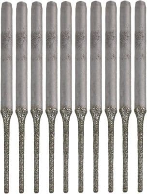 Förlängda borr - 10-pack - Diamant - 1 mm - Silverspets
