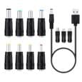 Universal USB til DC 5V strømkabel med 11 stik til kamera, tablet, pc, telefon (farver)