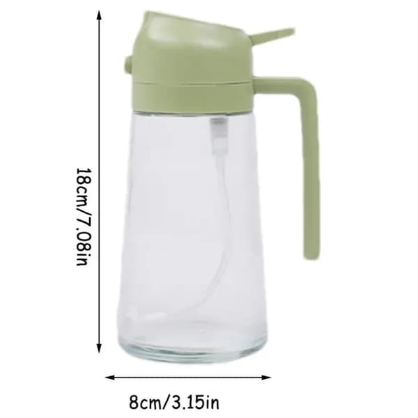 470 ml madolieflaske, olivenoliedispenser med sprøjte, dekorativ glas madolieflaske