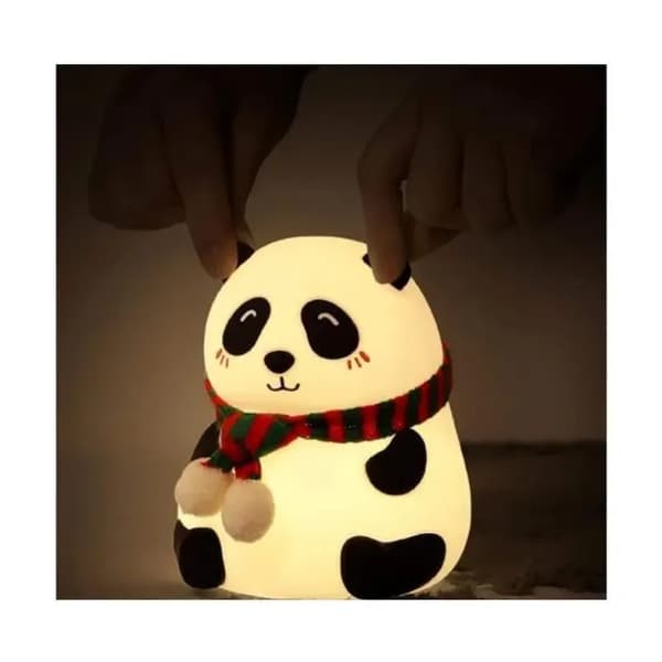 Natlampe - Panda - Silikone - 7 Farver - USB Genopladelig