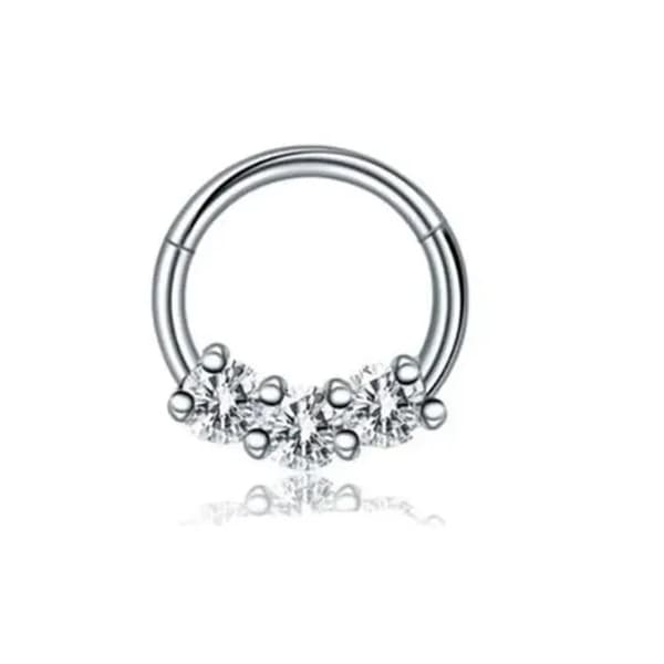 Septum Næsepiercing - Rustfrit Stål - 6 stk. - Hypoallergenisk - Opalringe - Til Kvinder