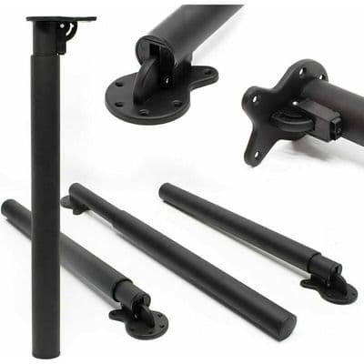 Justerbart bordben - Højde 70-110 cm - Sort - Rustfrit stål