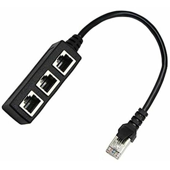 RJ45 han til hun-adapter 1 til 3 Ethernet LAN-netværkskabler til portbeskyttelse, flere farver, stor