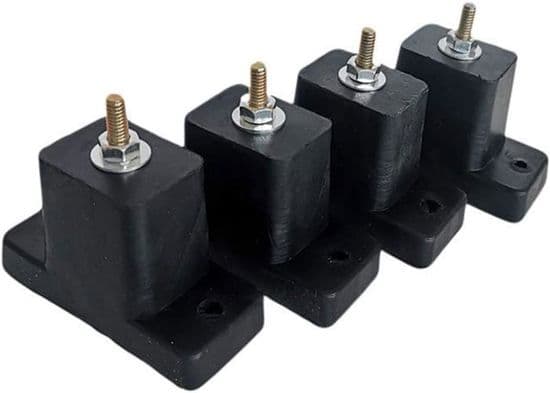 Støddæmper Anti-Vibrationsbeslag - 4 Stykker - Gummi - Sort