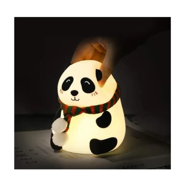 Natlampe - Panda - Silikone - 7 Farver - USB Genopladelig