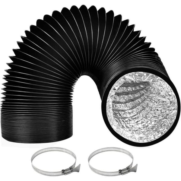 100 mm avløpsrør - Aluminium - 3 m - 2 slangeklemmer