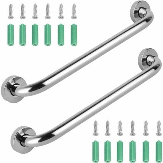 2 stk. robust gribestang i rustfrit stål til badekar, bruser, toilet, 30 cm