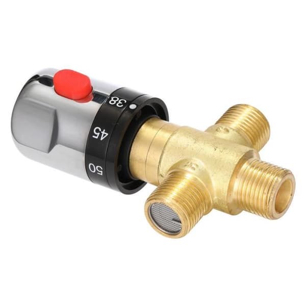 Termostatisk blandingsbatteri Model-3 - Messing - Krom - Vægmonteret