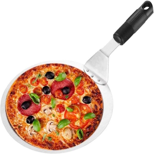 Pizzaspade med sikkerhetshåndtak - egnet for pizza, bakverk, etc. - 1 stk - rustfritt stål