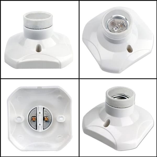 E27 Socklar, 4-pack - Vit Plast - För LED-lampor - AC 220-240V
