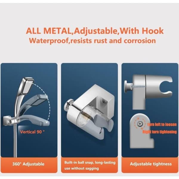 Universal Brusehovedholder - 360° Rotation - Flere Farver - Plastik