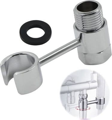 Dusjhodeholder, Håndholdt Dusjhodefeste, 20 mm Tilkobling, Universell Dørmutter, 360° Justerbar, Veggmontert Dusjhode for Baderom