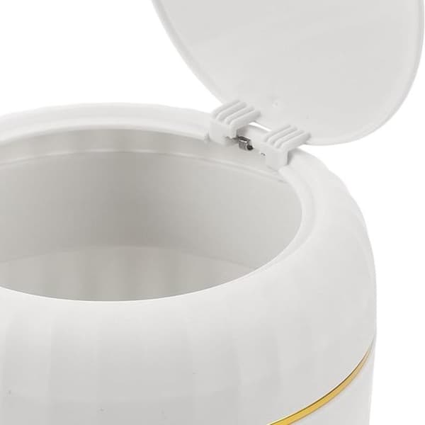 Desktop Bin - Waste Bin with Lid - Workplace Storage - Push-to-Open Lid - 135g PP Material - White