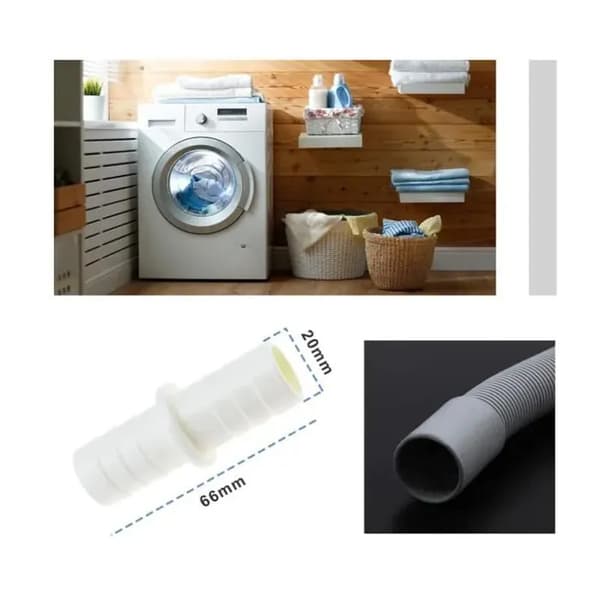 Avloppsslanganslutningar - Ospecificerad - Plastadapter - 2 st - 4 slangklämmor - Vit