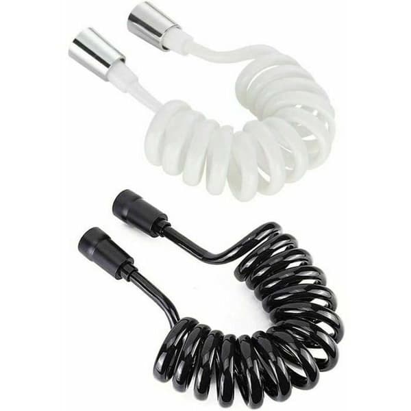 2m Flexibel Duschslang - 2-pack - Koppar - Utdragbar - Vit/Svart