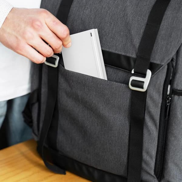 Mini sammenfoldeligt Bluetooth-tastatur – bærbart, Mac, iPad, Android, Windows og iOS (hvidt), ultratyndt aluminium, rejsevenligt til iPhone