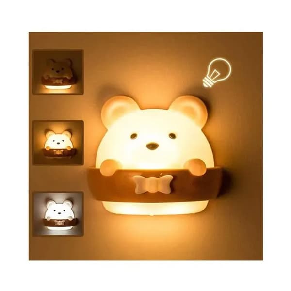 Trygt og holdbart LED-nattlys for barn, fjernkontroll, 10 farger, USB oppladbart