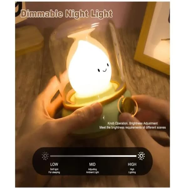 Søt nattlampe for barn, oppladbar nattlampe, 2 moduser, dimbar, babynattlampe med timer, nattbordslampe for barn