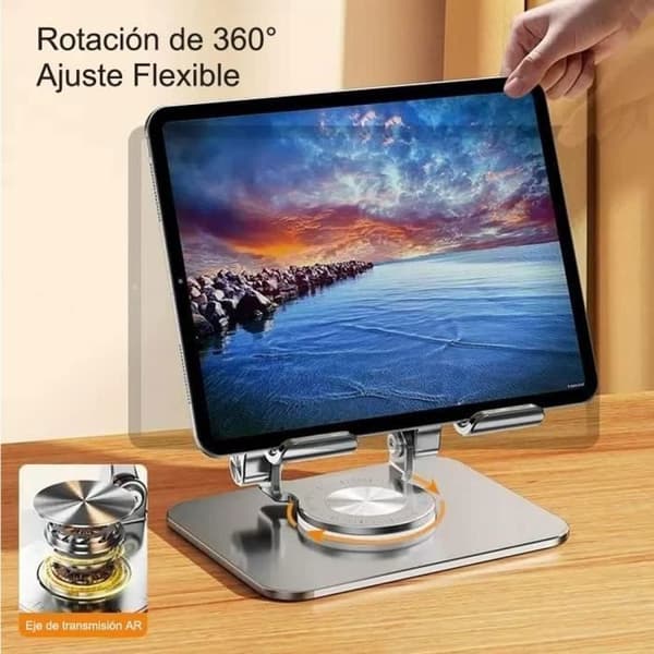Multi-vinkel tabletstativ, 360° roterende foldbart aluminium tabletstativ, kompatibelt med 4,7\" tablets