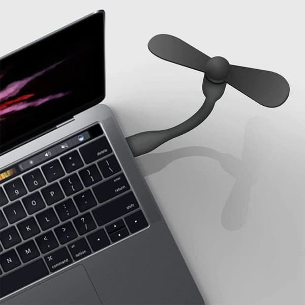 Bærbar USB-blæser - 360° justerbar - Sammenfoldelig - Sort + Hvid