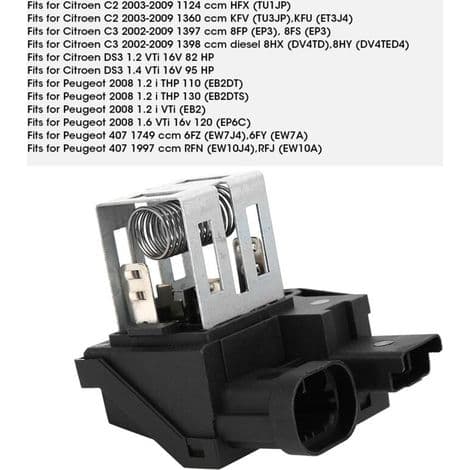 Kølerventilatormotor Relæmodstand – Erstatning for Citroen C2 – Nem Installation – Holdbart ABS Materiale – 9662872380