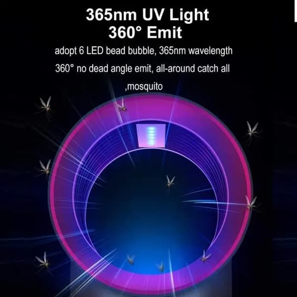 Myggelampe - Elektrisk indendørs - Insektfælde - USB - UV-lys - Grå