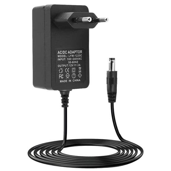 Universal 12V 2A 24W AC-adapter, 12V 24W AC till DC-transformator, 12V 2A strömförsörjning 5.5mm x 2.5mm