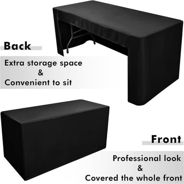 183x76x76 cm Sort Vaskbar Krølbestandig Strækbar Rektangulær Dug til 6 fod