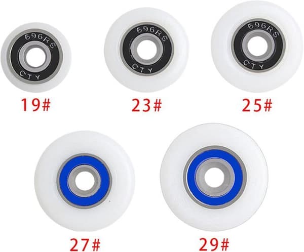 Delar Skjutbara Duschdörrsrullar, 19 mm Duschdörrsrullar