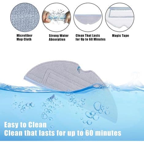 Moppeklude til T8/T8plus støvsuger, reservedele, vaskbare og genanvendelige moppepuder, 6 stk.