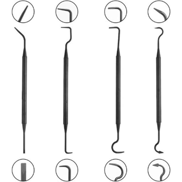 Sæt med trådbørster med kroge - Rustfrit stål - Messing - Nylon