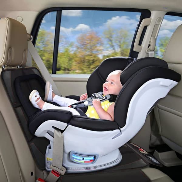 Bilsædebeskyttere Sæt med 2 - ISOFIX Kompatibel - Universal Størrelse - Sort