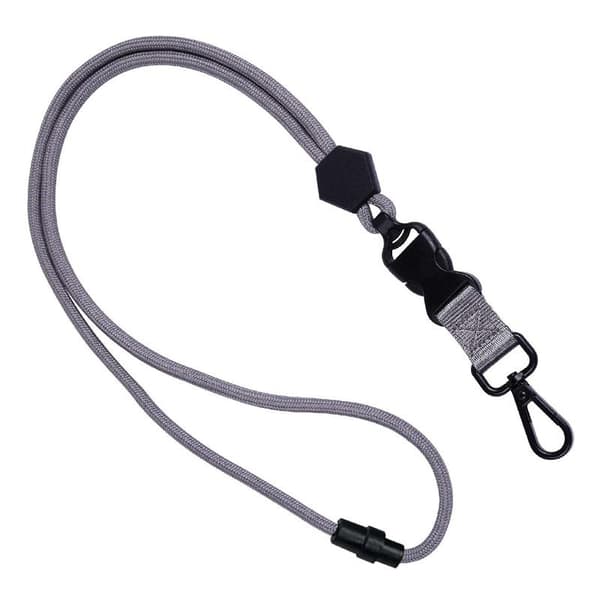 Lanyard med metalkrog til nøgler, ID-kort og mere Grå
